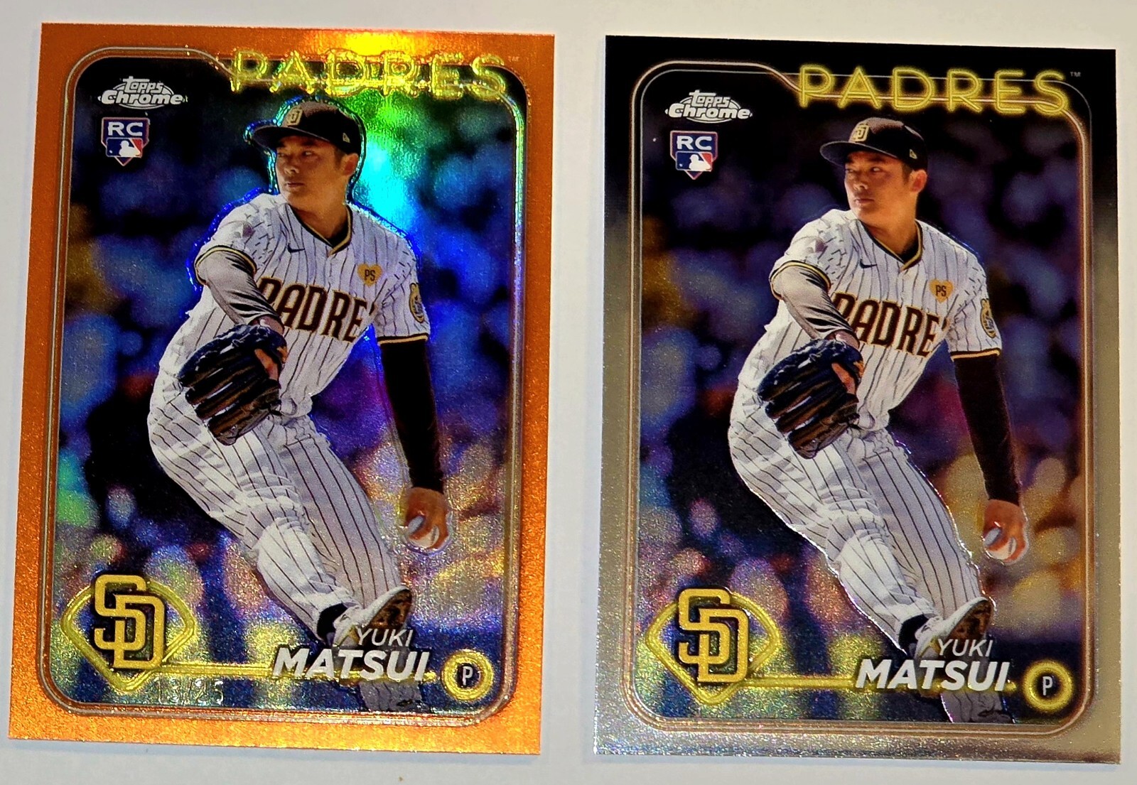 2024 Topps Chrome True Orange Refractor /25 YUKI MATSUI Rookie RC 116 Padres SSP
