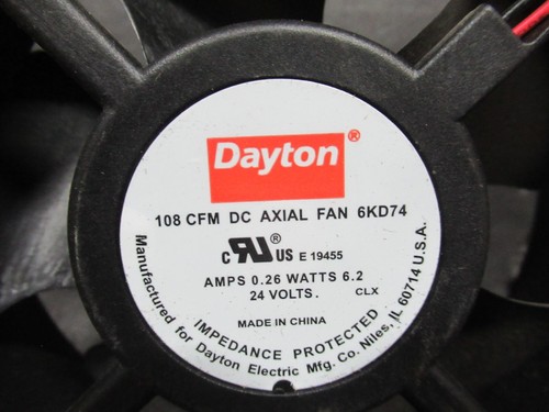 NEU ÜBERSCHUSS DAYTON DC AXIAL LÜFTER 6KD74 108 CFM 0,26 AMP 6,2 WATT 24 VOLT - Bild 4 von 7
