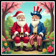 30 Custom Santa & Uncle Sam Personalized Address Labels