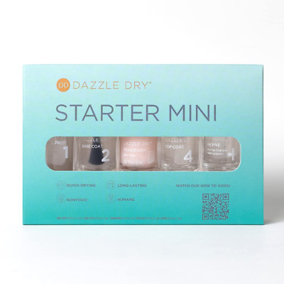 Dazzle Dry Complete Starter Mini Kit | Step 1 - Nail Prep, Step 2 - Base Coat, 4