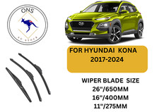 WIPER BLADES FOR HYUNDAI KONA 2017-2024
