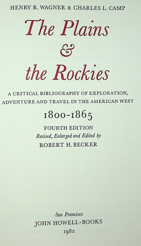 Wagner-Camp Plains/Rockies bibliography enlarged 1982 Becker fourth edition - Imagen 2 de 2