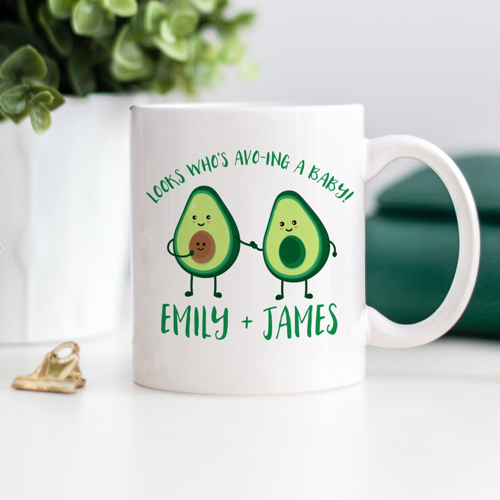 Pregnancy Announcement Mug Avocado Mug New Parents New Mom Good Fat Mug