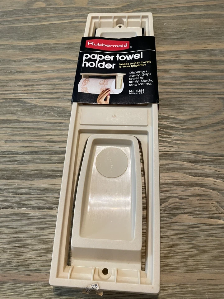 Rubbermaid Paper Towel Holder 1985 Made In USA No. 2361 Almond 12.75”x3.5” VTG - Image 4 of 4