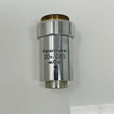 Zeiss Jena Microscope Objective 20x/0.40 Planachromat ausJena Eyepiece