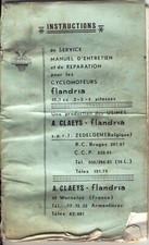 Manuel d'entretien Cyclomoteurs FLANDRIA 49.7cc 2-3-4 vitesses année 1973