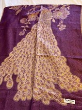 Peacock Design Pashmina Purple Scarf