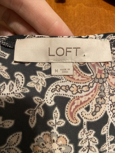 Ann Taylor Loft Blouse Top Long Sleeve Boho Blouse Size M - Picture 2 of 8