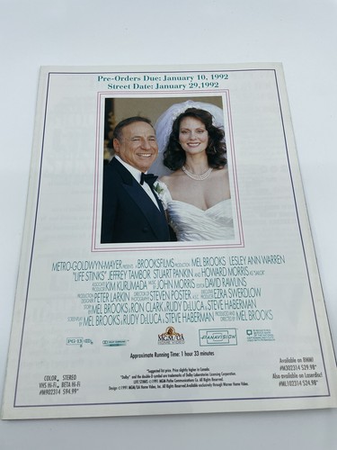 VTG Mel Brooks Life Stinks 1991 video cassette preview Video store VHS Promo - Picture 7 of 7