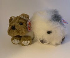vintage Lot Of 2 Puffkins Dogs-SHAGGS and BOSLEY Stuffed Animals with Tags
