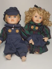 Porcelain doll couple (413) 11"(28cm) by Porcelain Doll Collection, Small & Cute