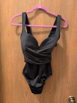 Miraclesuit Black Bathing Suit Size 8-10 ?  Free Ship
