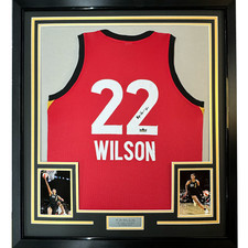 Framed Facsimile Autographed A'ja Wilson 33x42 Red Reprint Laser Auto Jersey