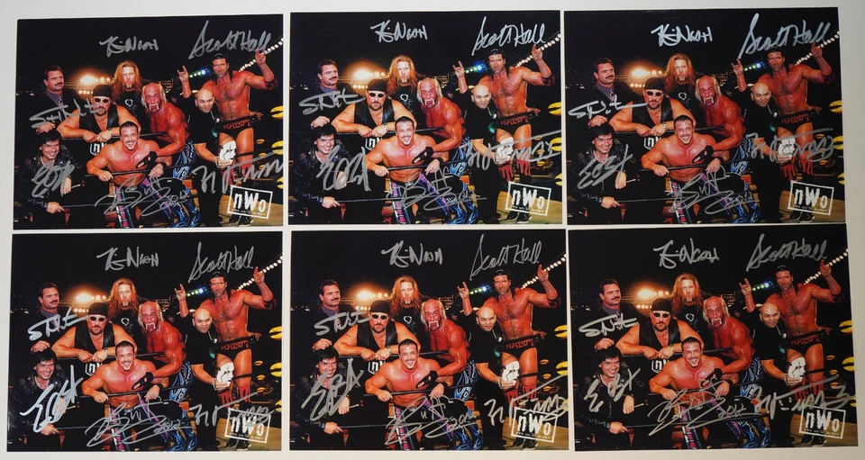Scott Hall Kevin Nash Eric Bischoff Buff Bagwell Norton +1 Foto Firmada WCW 8x10 Foto 2 de 4