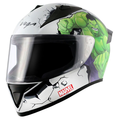 Casco completo de motocicleta Vega Bolt "Edición Marvel Hulk" certificado por el DOT - Imagen 7 de 14