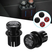 2pcs Black 12v 21mm Car Cigarette Lighter Plug Outlet Cover Cap Socket Accessory