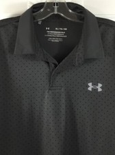Under Armour The Performance Polo Men  s XL Gray Polka Dot Short Sleeve Shirt