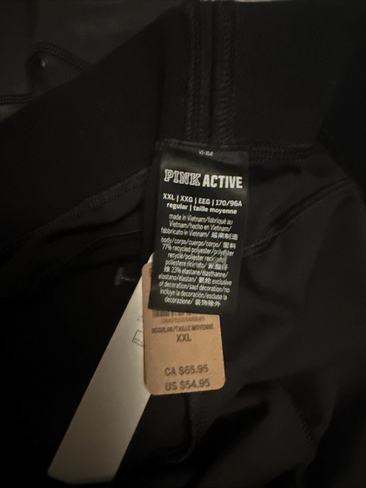 PINK Victorias Secret Ultimate High Waist Legging Womens Size XXL  Black Shine - Image 4 of 4