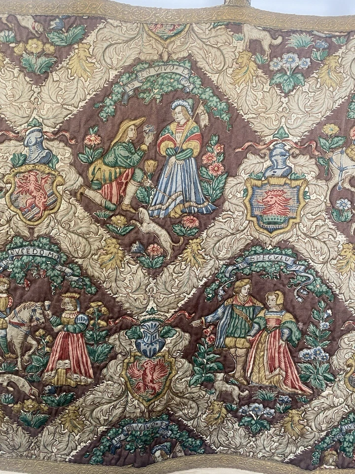 Classic Rare Antique French Tapestry Decor Style Wall Tapestry 109x77cm - Image 4 of 4