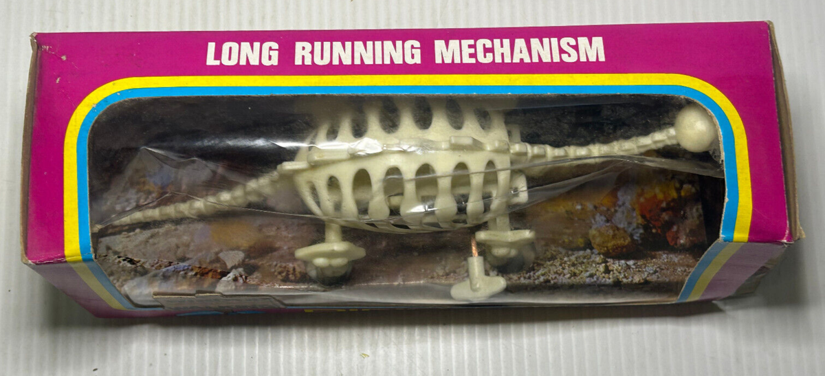 【新品未使用】伊勢湾台風頃のおもちゃ VINTAGE WIND UP WALKING DINOSAUR SKELETON TOY IN BOX MADE IN