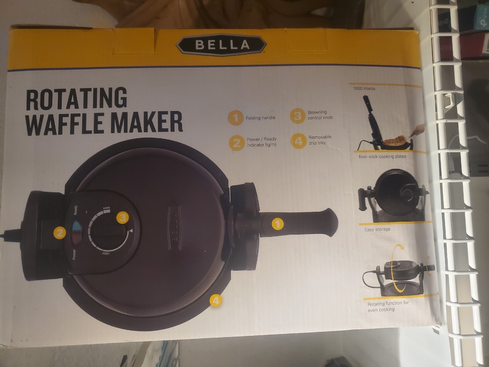 Belgian Double Waffle Maker Heavy Duty Nonstick Breakfast Iron Kitchen-image