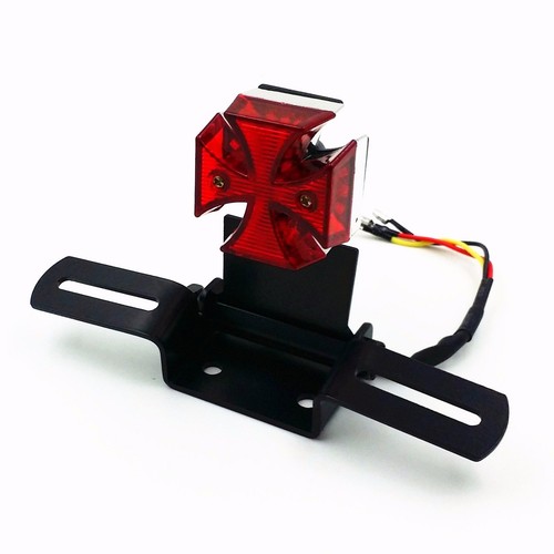 Red Cross Brake Tail Light For Harley Honda Kawasaki Suzuki Yamaha Victory Cafe - Bild 2 von 9