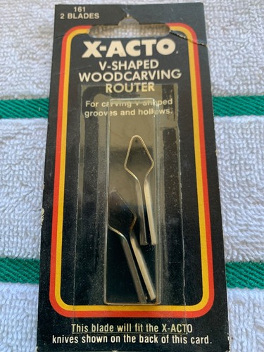 X-ACTO® Vintage #161 “V” Shaped Gouge Wood Carving 2 Blades in Each Pack NOS - Picture 4 of 5