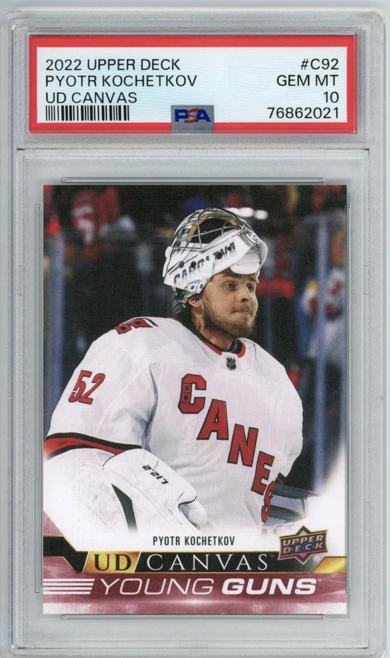 2022-23 Upper Deck Series 1 Pyotr Kochetkov Young Guns Canvas Rookie #C92 PSA 10 - Image 2 of 2