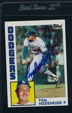 1984 Topps #112 Tom Niedenfuer Dodgers Signed Auto *41182
