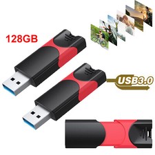 3 Pack 128GB USB 3.0 Flash Drive Memory Stick High Speed Pen Drives Retractable