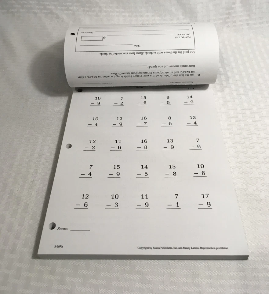 SAXON MATH 3 / STUDENT WORKBOOK PART 2 (TWO) / NEW - Image 2 of 3