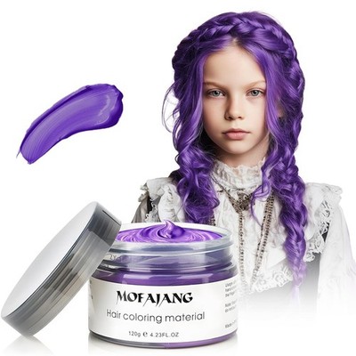 SOVONCARE Purple Temporary Hair Color Wax   Washable Hair Dye for Men & Women, 4