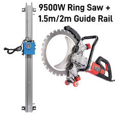 9500W Ring Saw 30cm Depth Concrete Wall Cutting Machine With 1.5m/2m Guide Rail