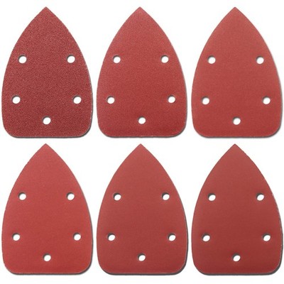 Detail Sander Paper, 80-600 Grits, Hook and Loop Backing, 5 Holes, for Sandin...