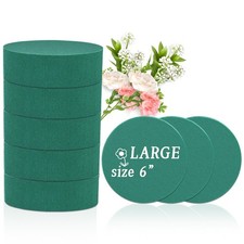 Large Round Floral Foams 6", 8 Pcs Sponge Foam Blocks Green Wet Dry Flower Fo...