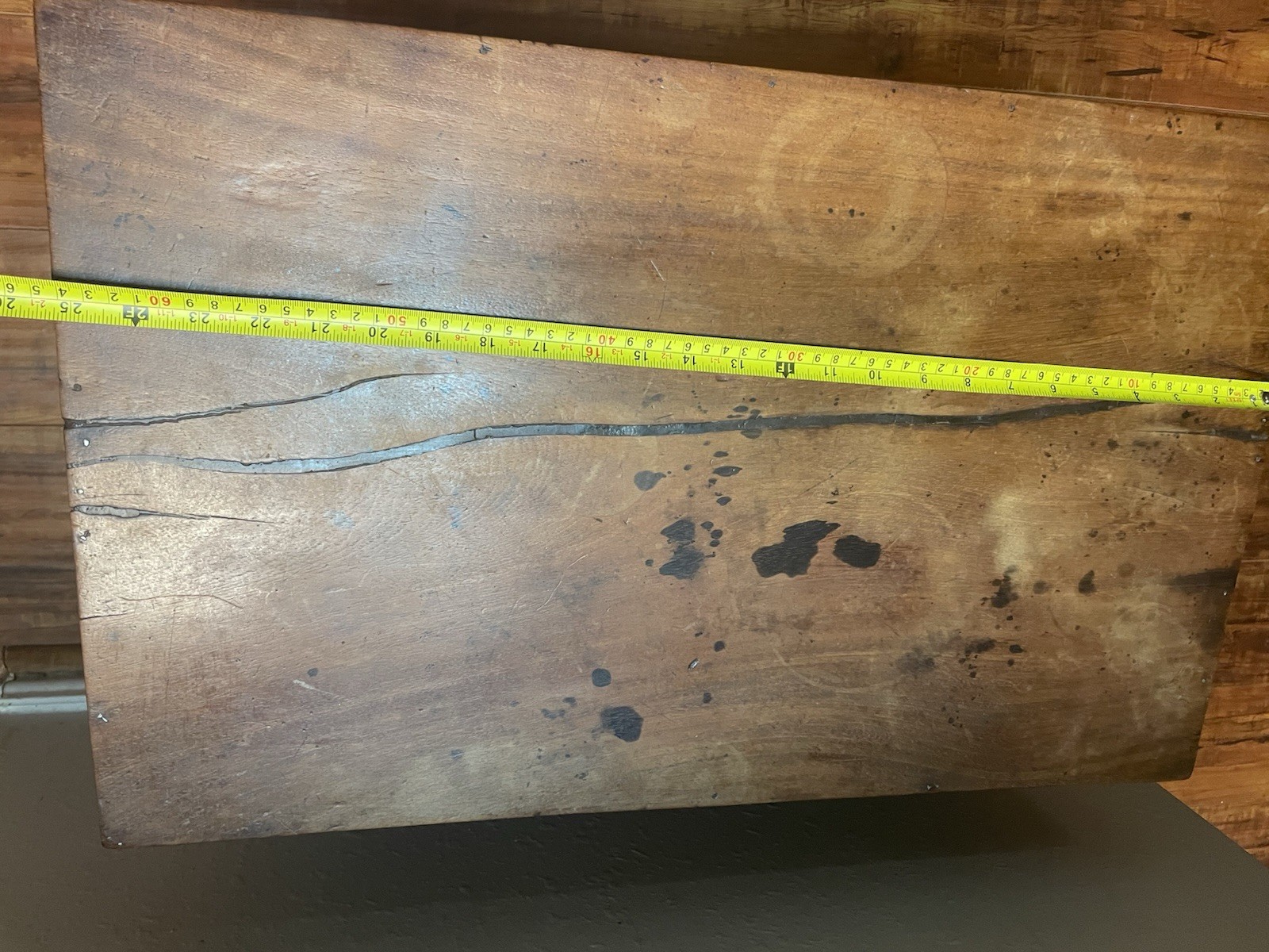 Vintage Wooden Storage Bench with Hinged Top. 