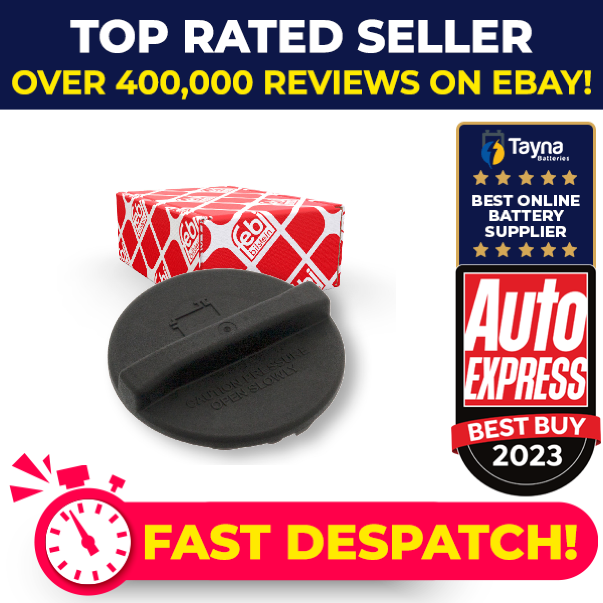 Radiator Cap fits MERCEDES VITO W639 3.0D 2006 on A9065010015 9065010015 Febi