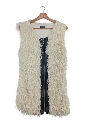 MILLY Fransenweste Damen Weste Gr. DE 38 hellgelb extravaganter Stil