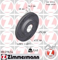 1X Zimmermann Bremsscheibe Black Z 380.2116.54 FüR Mitsubishi Pajero 4 Van V88W