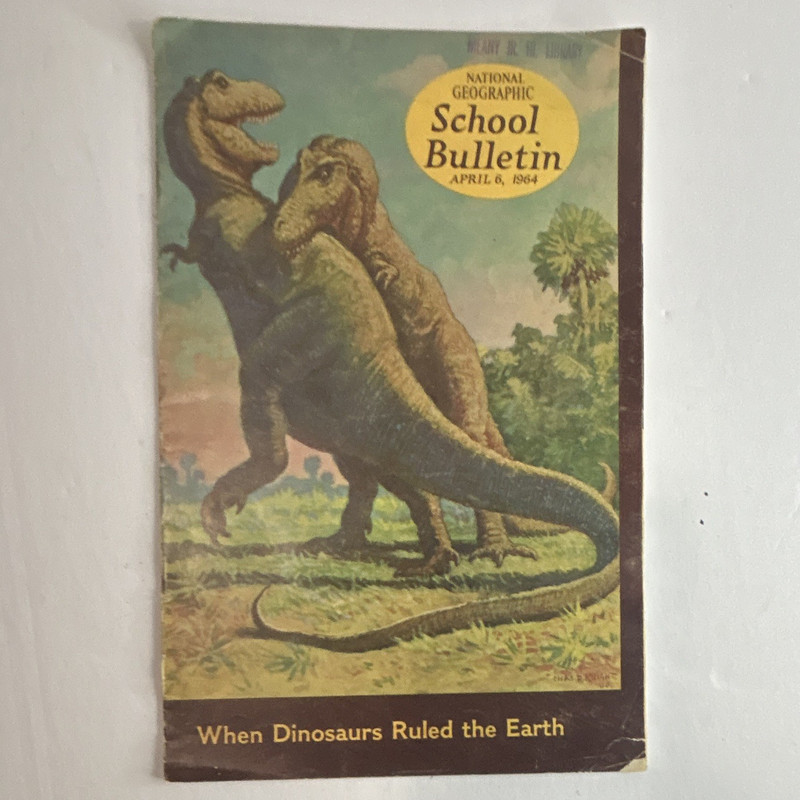 National Geographic School Bulletin Vol 42 No 24 April 1964 Dinosaurs