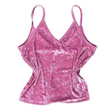 Victoria's Secret PINK Pink Crushed Velvet V-Neck Tank Top Camisole Small