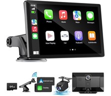 Wireless Apple Carplay Screen for Car 4K Dash Cam, 9" Portable Apple Carplay