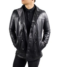 Lederjacke "U-boot" Cult Lederjacke mit doppelter Knopfleiste aus Cow Wax Leder