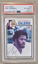 1979 Topps EARL CAMPBELL #390 PSA/DNA Authentic 8 Auto Grade Autograph PSA RC 