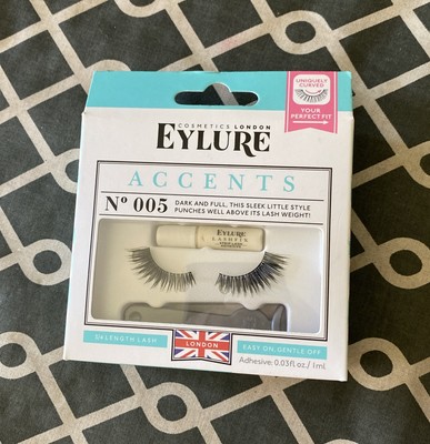 Eyelure Cosmetics  No. 005 Reusable Eyelashes, With Adhesive, 1 Pair NEW