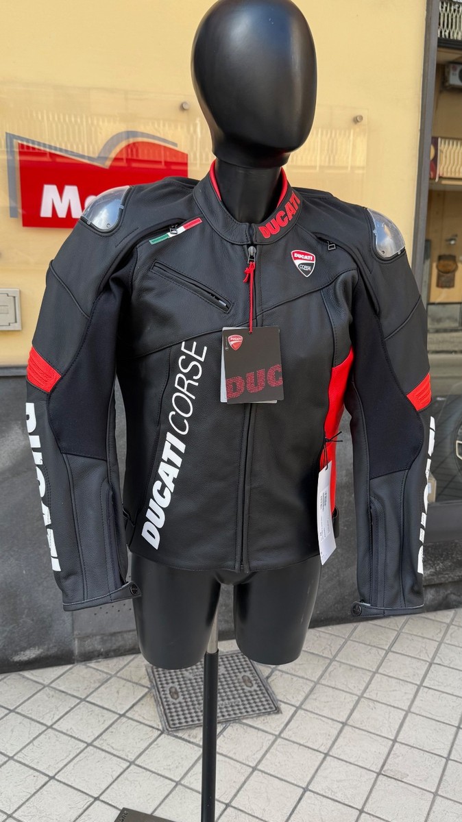 Motorcycle Jacket Leather ducati Racing C6 Black 48 - 981074348 | eBay