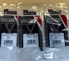 Set Of 3 M.K. Morse MAPD301 3-3/32" Long HSS Pilot Drill, 1/4" Shank