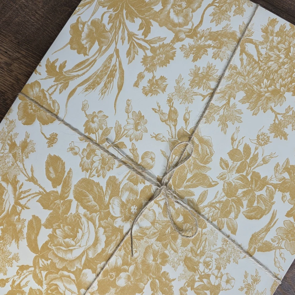 Pottery Barn Sorrel Toile Cork Placemat - Set of 4 Marigold Yellow - Image 2 of 4