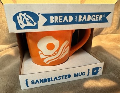 NIP Bread & Badger Eggs Bacon Breakfast Sandblasted Coffee Drink Cup Art Mug