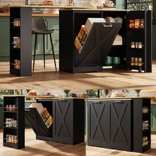 360&deg; Rotating Kitchen Island Multifunctional Storage Cabinet, Ideal for Bedroom